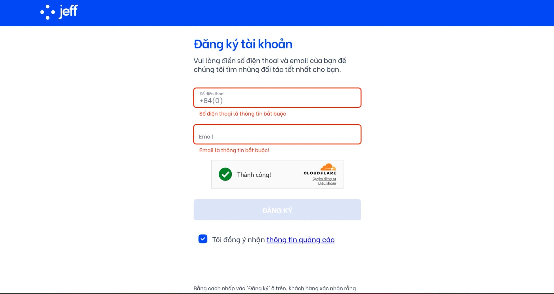 Ảnh minh họa bước 2: Đăng ký tài khoản Jeff.vn